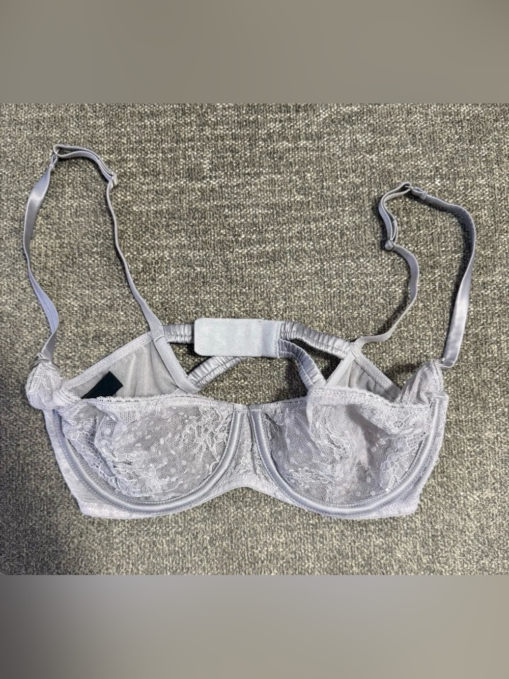 34C Delicate Lace Underwire Bra - Light Gray